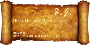 Hollik Júlia névjegykártya
